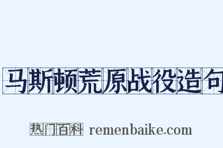 马斯顿荒原战役造句是什么意思的图片